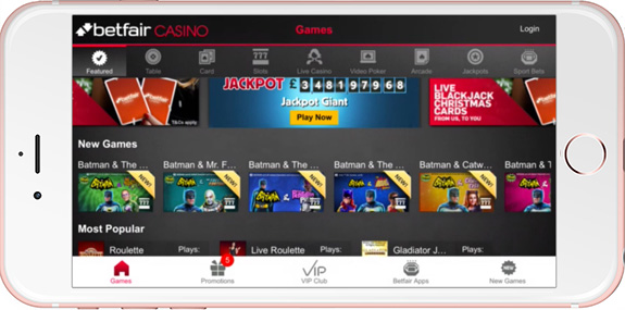 Betfair Casino on Mobile